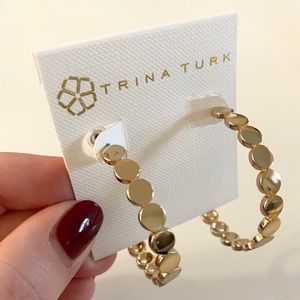 Trina Turk 40mm Gold Disc Hoop Earrings